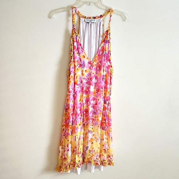 Hale Bob Dresses & Skirts - Hale Bob Floral Ruffle Detail Multicolor Ruffled Mini Dress Womens Large